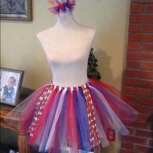 Football New England red white blue tutu set